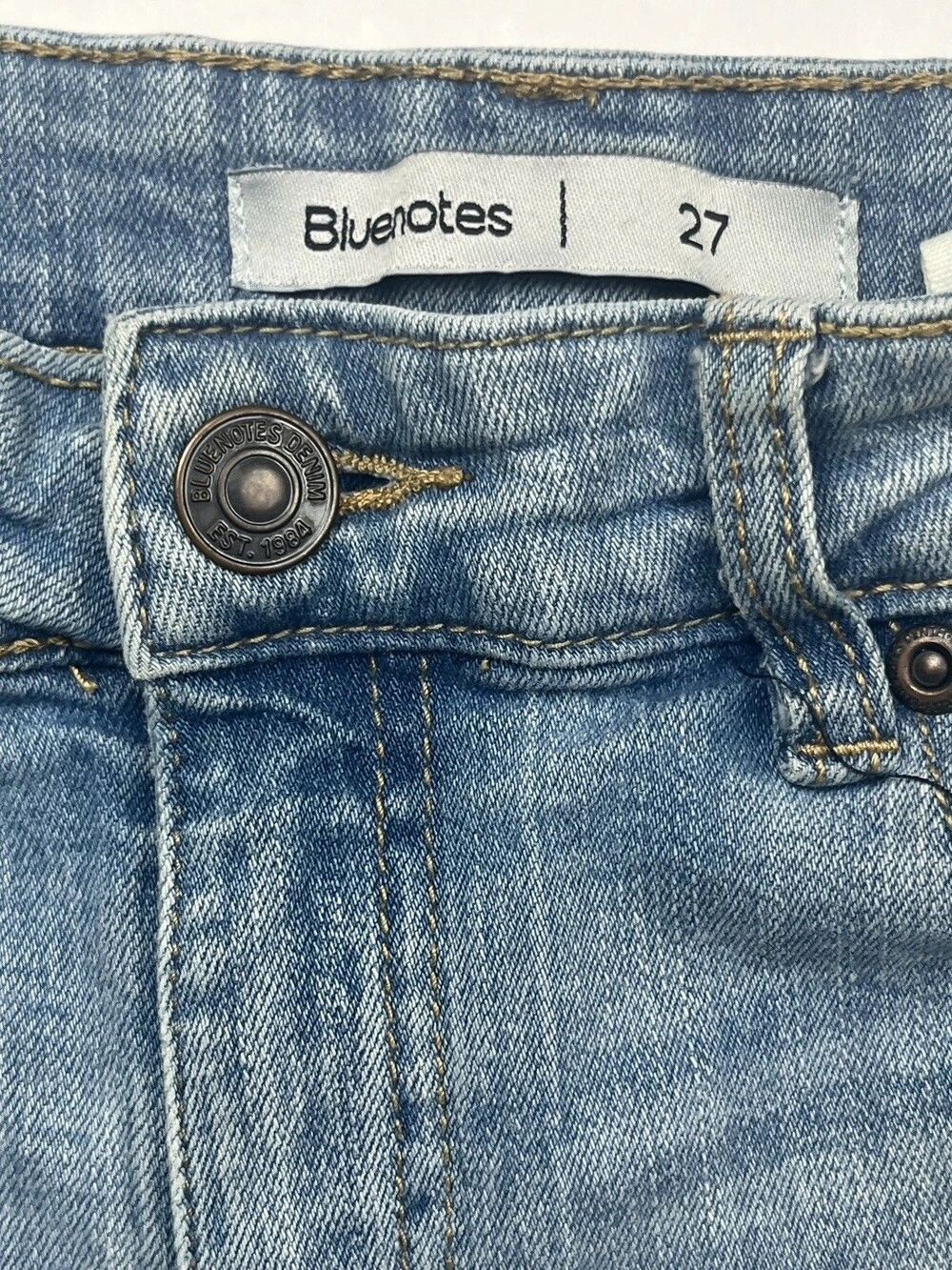 Aeropostale Bluenote Jean Shorts Distressed Ripped Denim Shortie Retro Grunge 27 - Picture 3 of 4